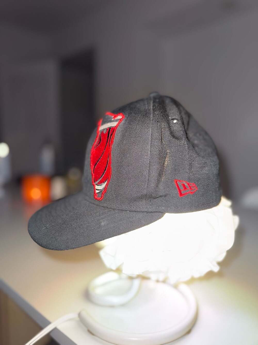 New Era Miami Heat Hardwood Classics Florida State Outline 59FIFTY Fitted Hat Si